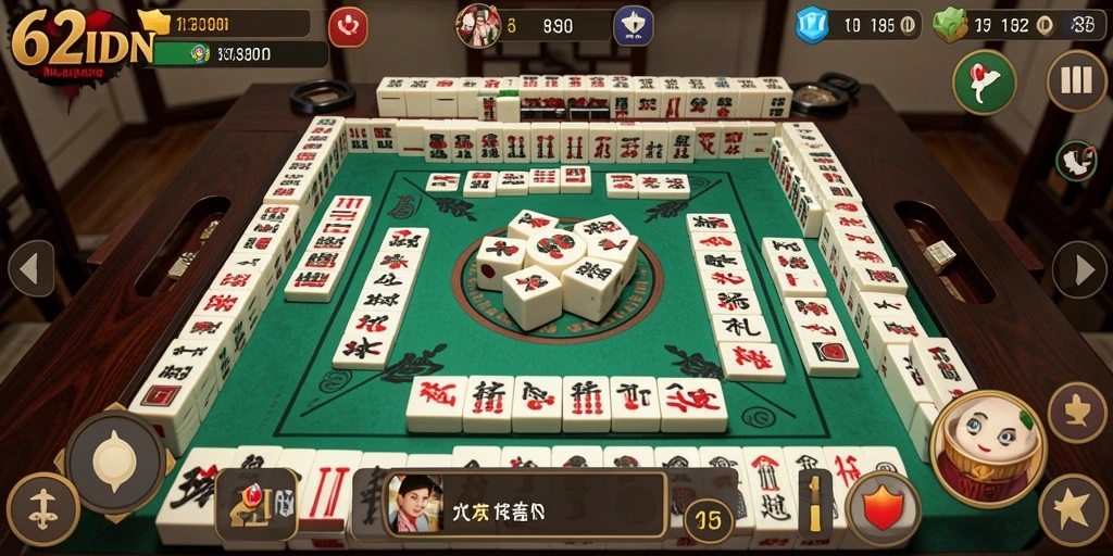 Tampilan gameplay seru game Mahjong 62IDN yang menantang.