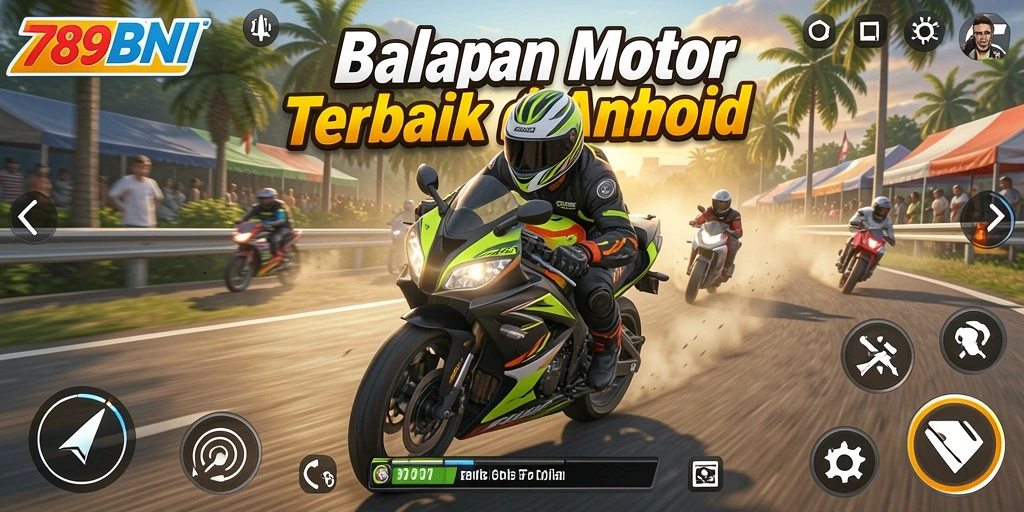 Gameplay seru di 789BNI dengan berbagai motor dan trek balapan.