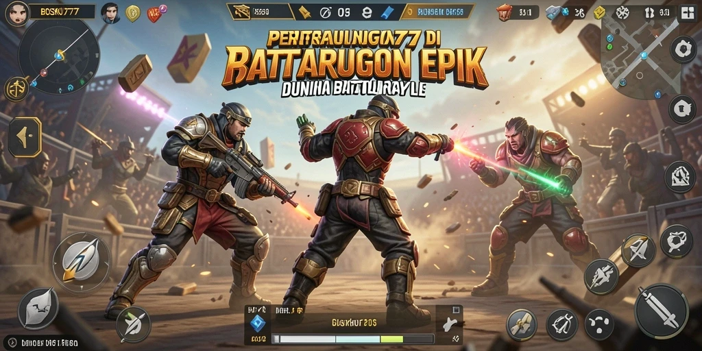 Gameplay seru dalam pertempuran Battle Royale di BOSKU777.