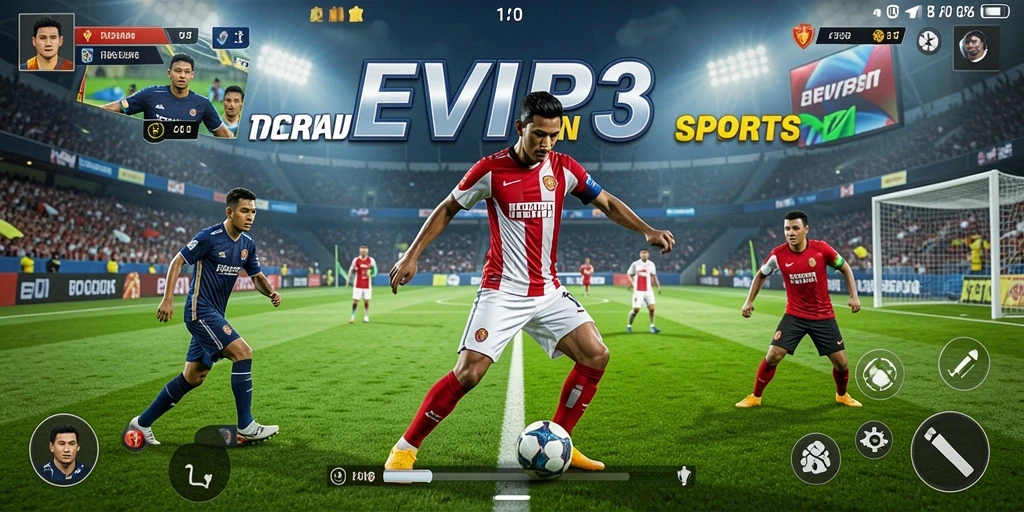 Tampilan gameplay menarik dari EVIP3 yang penuh aksi olahraga.
