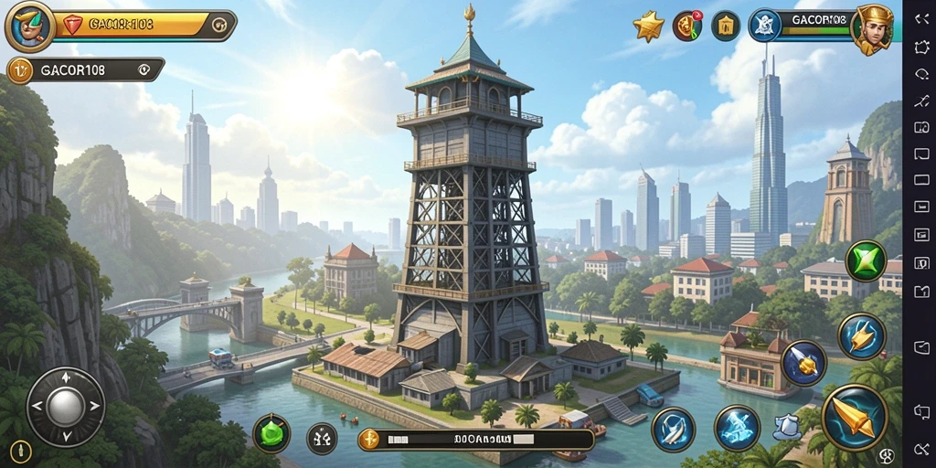 Tampilan gameplay menara pertahanan yang seru dan strategi mendebarkan.