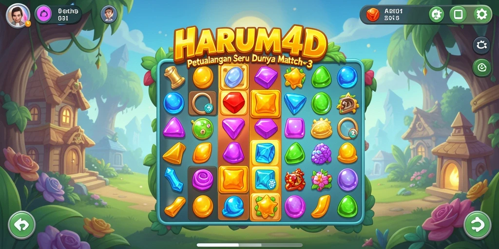 Tangkapan layar gameplay HARUM4D yang penuh warna dan seru.