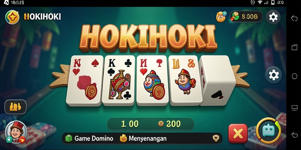 Screenshot HOKIHOKI menampilkan gameplay seru Domino.