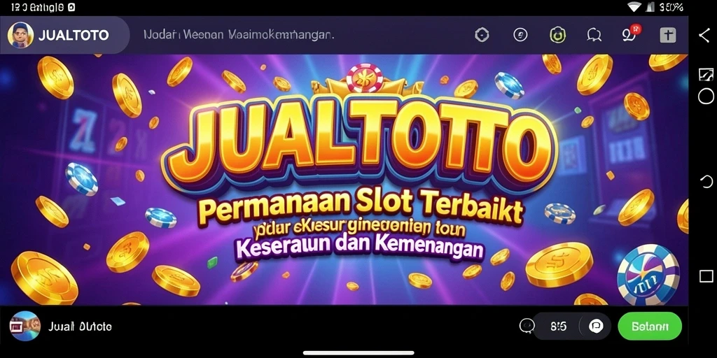 Screenshot gameplay JUALTOTO yang menunjukkan momen menang dalam permainan Slot.