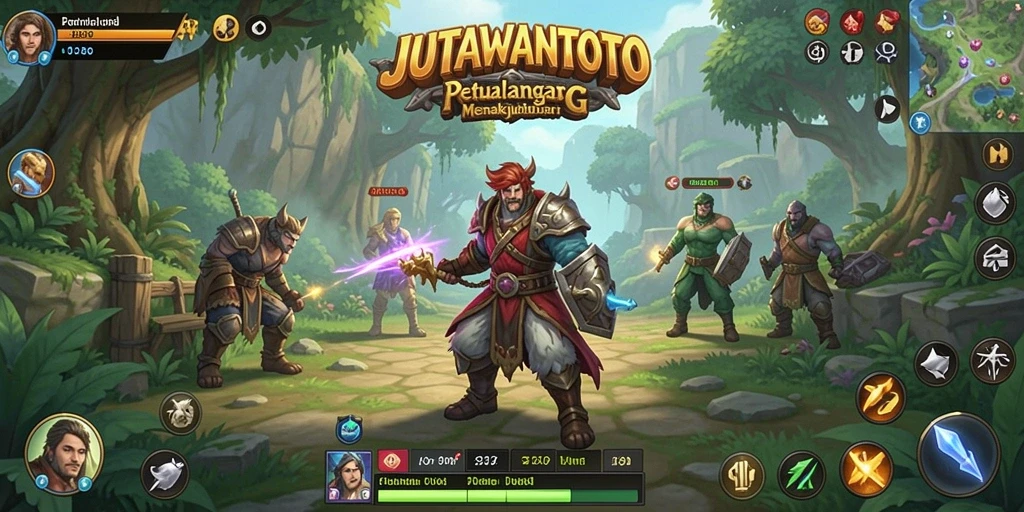 Tangkapan layar menampilkan aksi seru dalam permainan JUTAWANTOTO di dunia RPG.