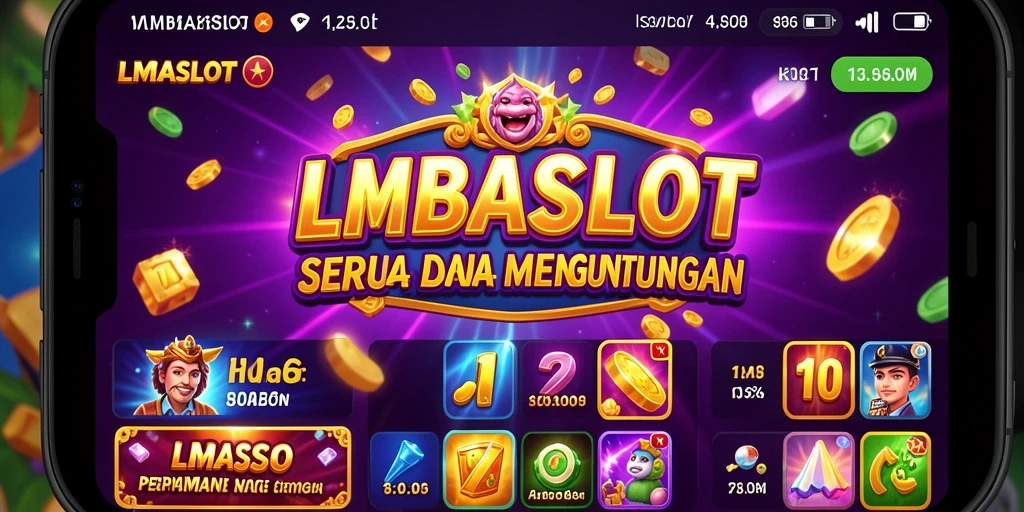 Screenshot gameplay LMBASLOT menampilkan keseruan memutar gulungan slot.