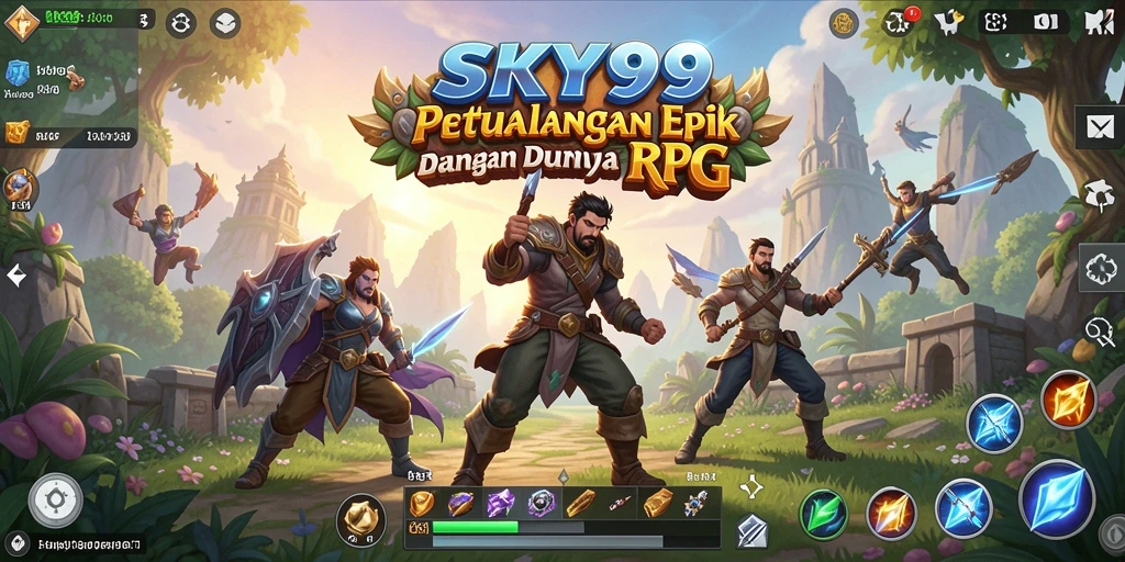 Tampilan gameplay <strong>SKY99</strong> yang menampilkan pertempuran epik dan dunia yang luas.